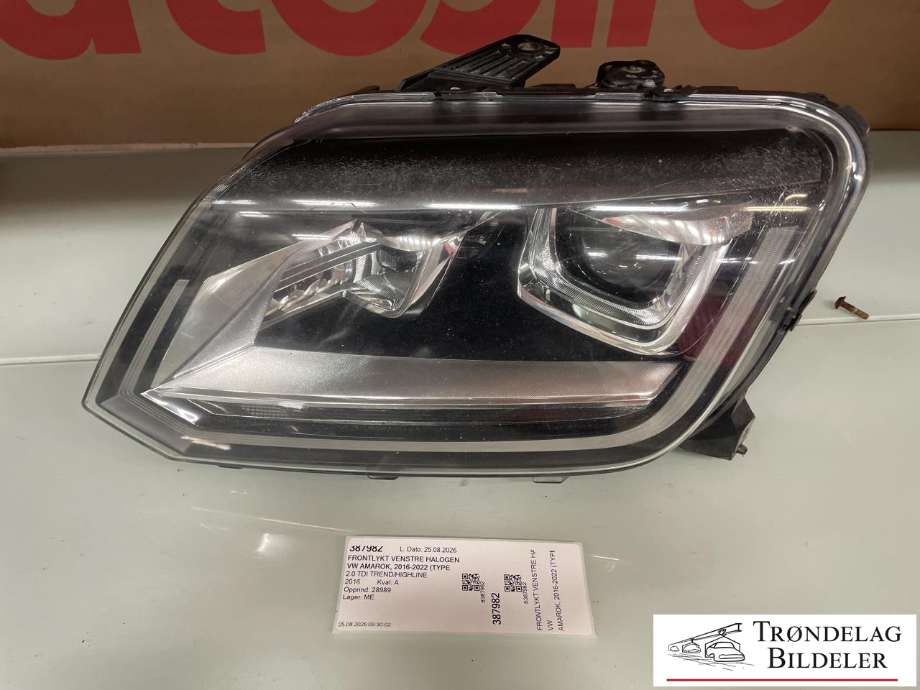 Frontlykt venstre halogen til VW Amarok, 2016-2022 (Type I, Fase 2)  (2H1 941 017)