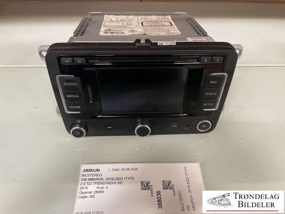 Bilstereo til VW Amarok, 2016-2022 (Type I, Fase 2)  (2K0 035 279 B)