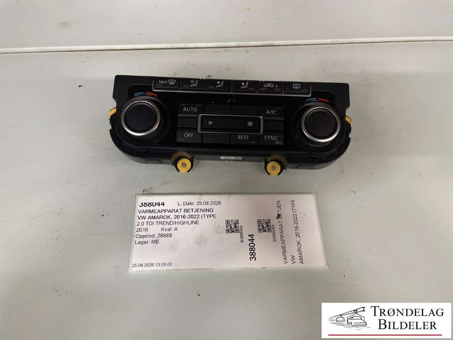 Varmeapparat betjening til VW Amarok, 2016-2022 (Type I, Fase 2)  (2H0 907 040 E)
