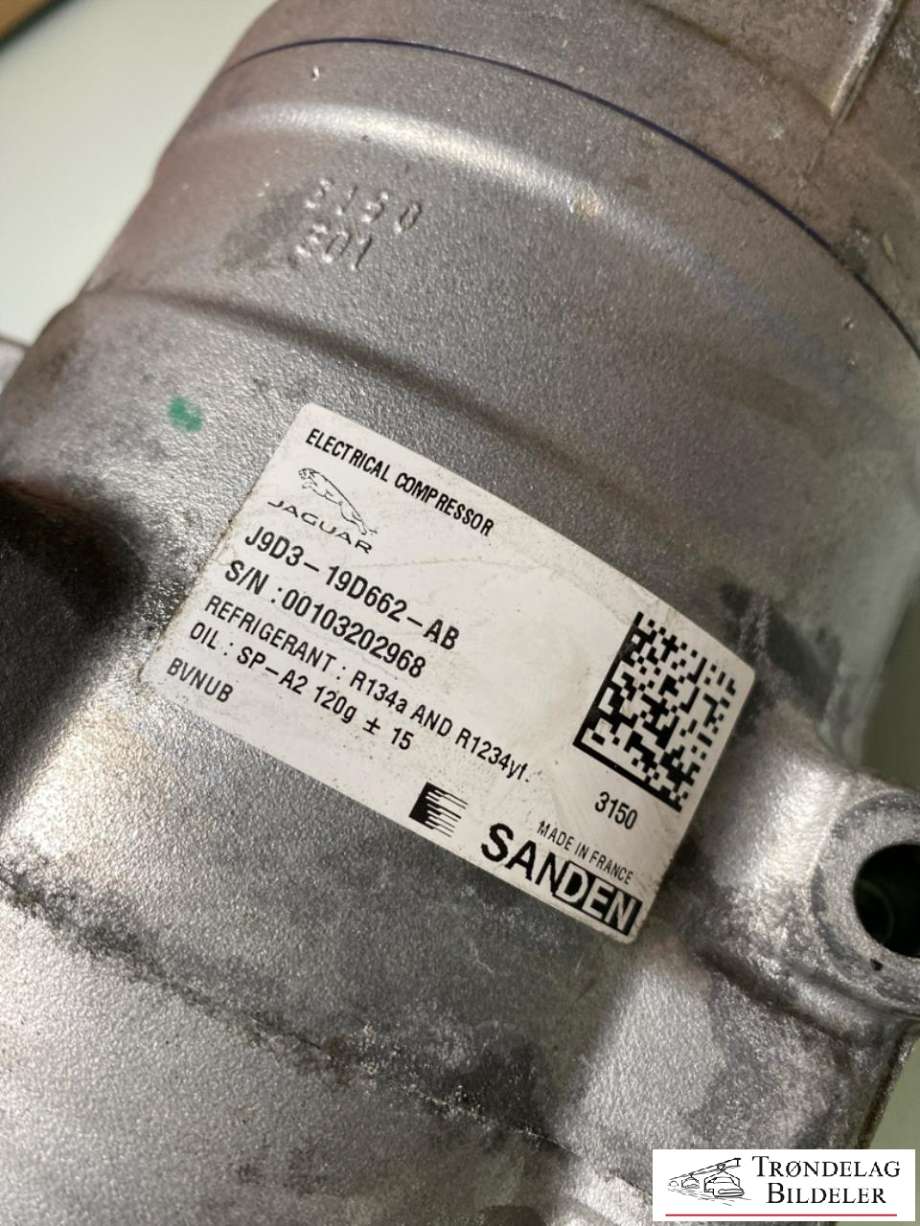 Aircondition kompressor elbil til Jaguar I-PACE 2018-->>  (T4K2171 |J9D319D662AB|J9D1265|N2A319D662AC|)