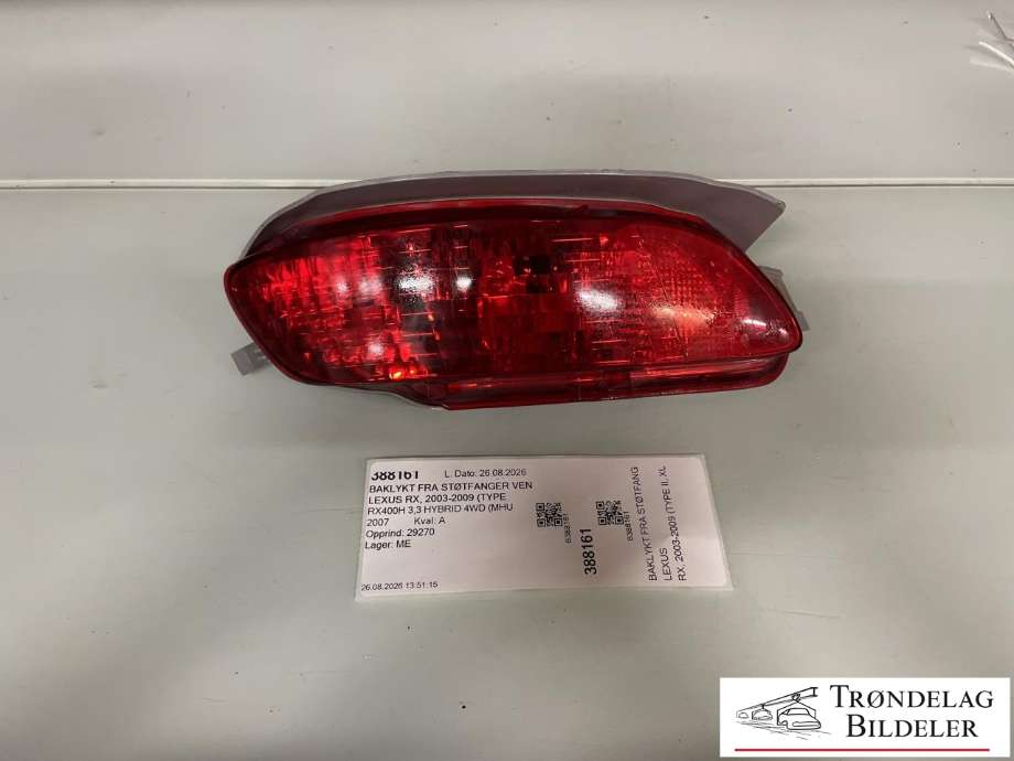 Baklykt fra støtfanger venstre til Lexus RX 2003-2009 (Type II) (XU30) (XU30) (8192048031|)