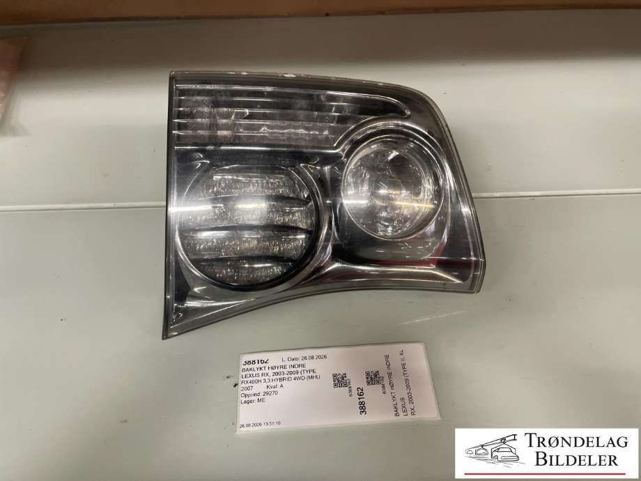 Baklykt høyre indre til Lexus RX 2003-2009 (Type II) (XU30) (XU30) (8158148061|)