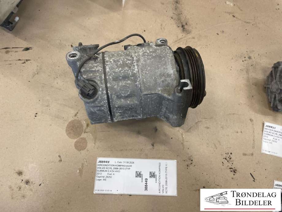 Aircondition kompressor til Volvo XC70 2008-2013 (Type II, Fase 1) (36001462|890062|31315453|31332386|31366155|36001712|36002104|36011355|36011428|36050841|30630921|PXE161650P)