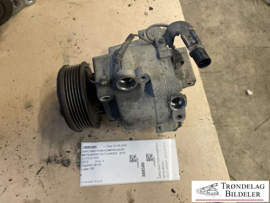 Aircondition kompressor til Mitsubishi Outlander, 2010-2012 (Type II, Fase 2) (7813A428|AKS200A402A|AKS200A402C|AKS200A402D|AKS200A402J)
