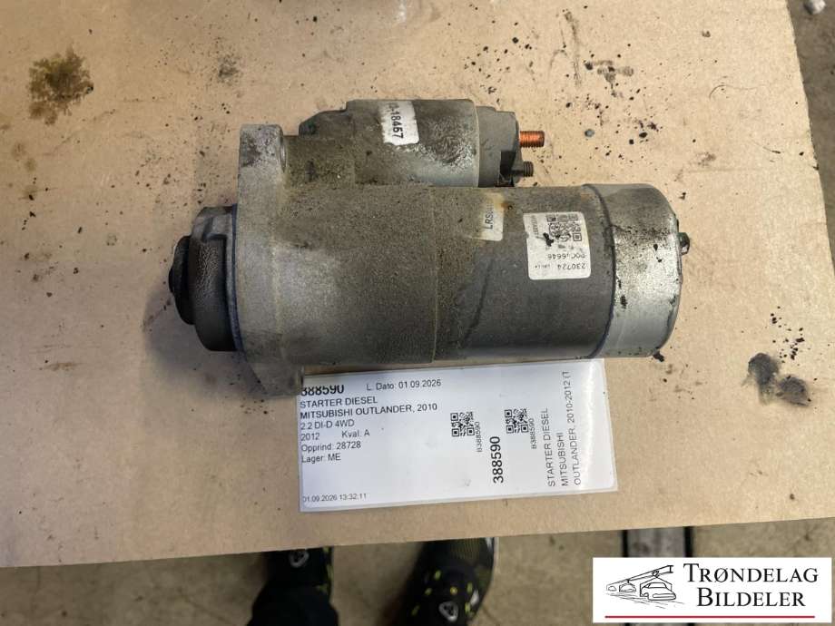 Starter diesel til Mitsubishi Outlander, 2010-2012 (Type II, Fase 2) (1810A125|1607844880)