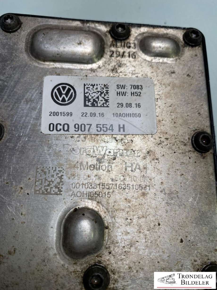 Styreenhet haldex/kardang til Škoda Octavia 2013-2016 (Type III, Fase 1)  (0CQ 598 554|0CQ 907 554 J|0CQ 907 554 H)
