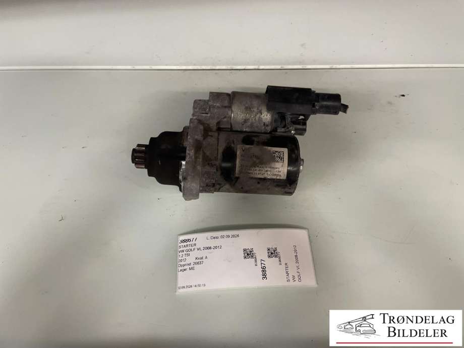 Starter til VW Golf VI, 2008-2012  (0AH 911 023 A)
