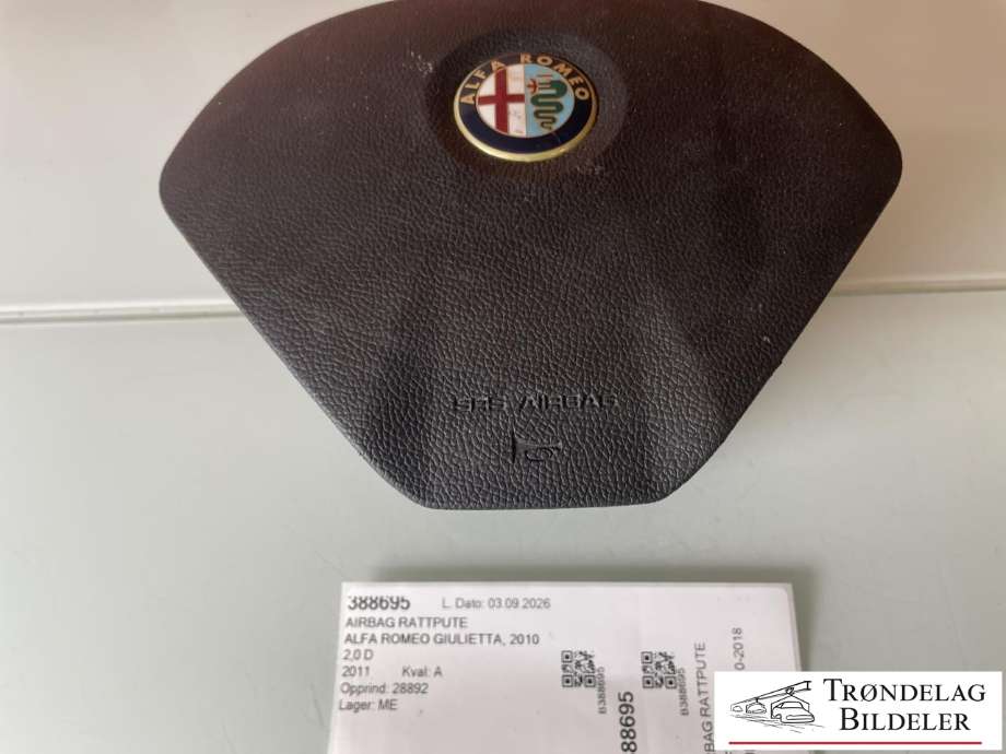 Airbag rattpute til Alfa Romeo Giulietta 2010-2018 (156106834|)