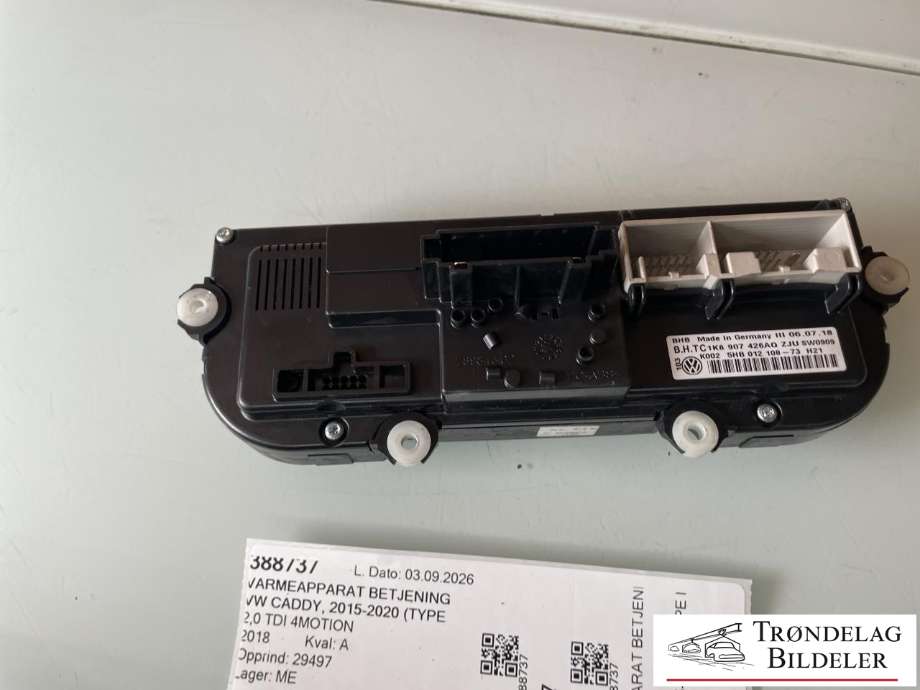 Varmeapparat betjening til VW Caddy 2015-2020 (Type III, Fase 3) (1K8907426AQ ZJU|)