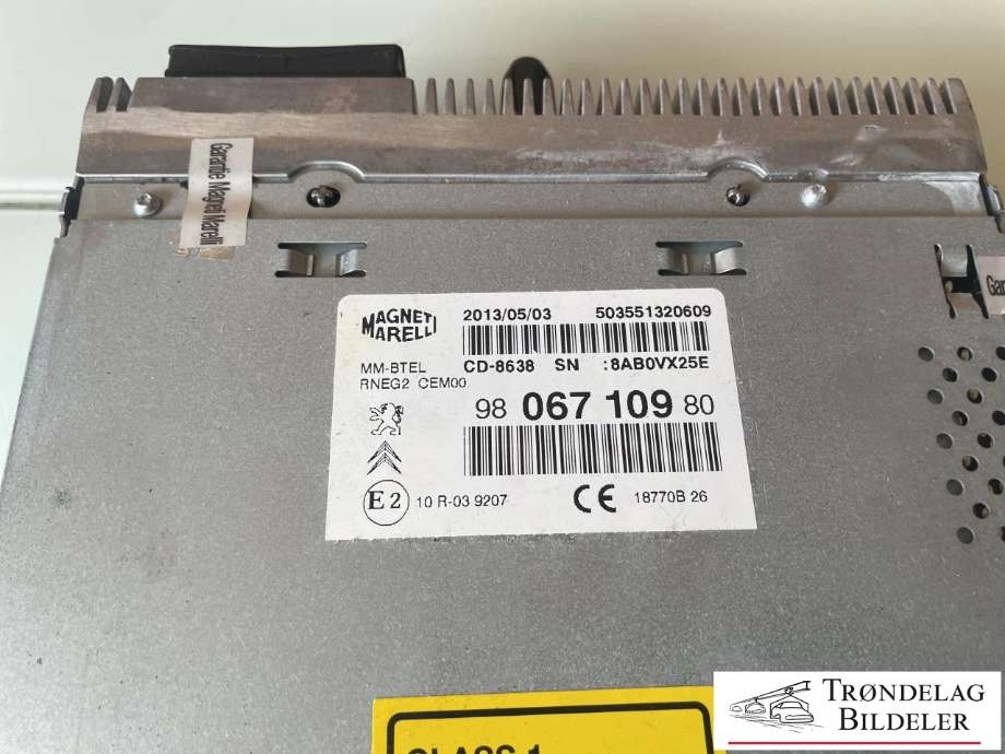 Bilstereo til Citroën C4 2011-2017 (Type II)  (16 135 021 80|16 291 193 80|)