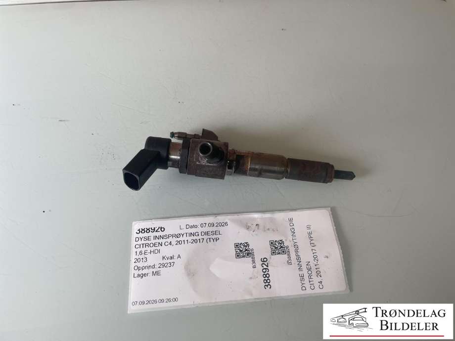 Dyse innsprøyting diesel til Citroën C4 2011-2017 (Type II)  (1980 ER|98 024 486 80|1980ET|1980R9|1980S0|9674973080|9802448680|1791017|1812616|36001726|36001727|36001728|36001729|A2C59513556|Y650-13-H50A|Y650-13-H50B|Y650-13-H50C)
