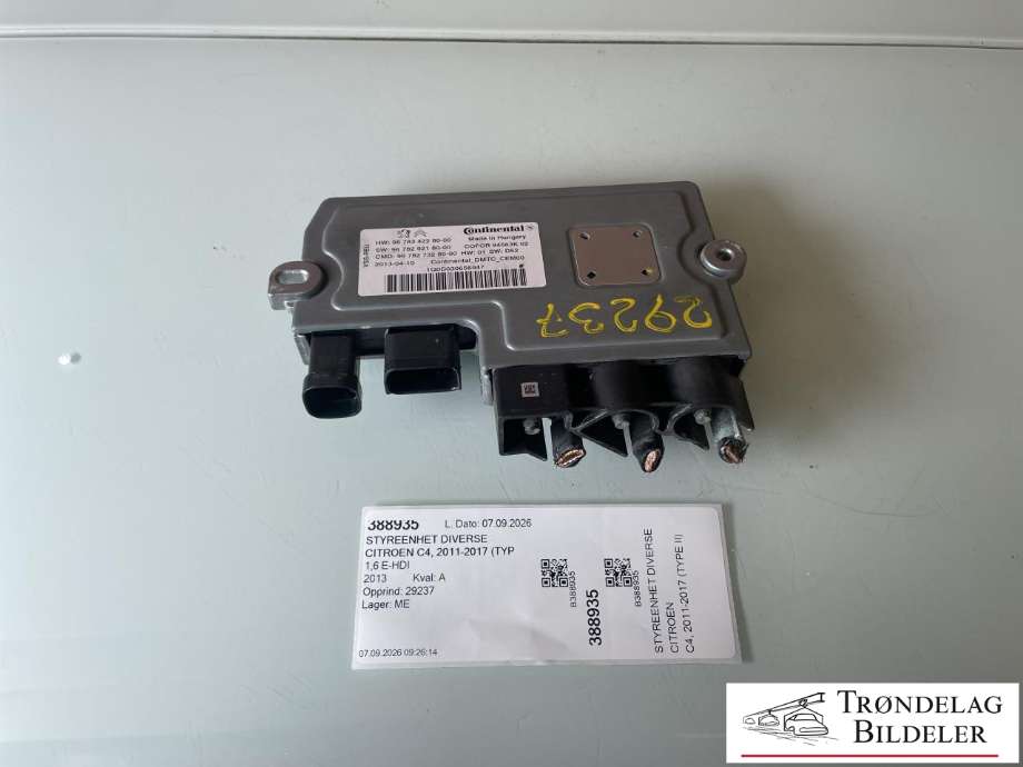 Styreenhet diverse til Citroën C4, 2011-2017 (Type II)  (96 783 422 80)