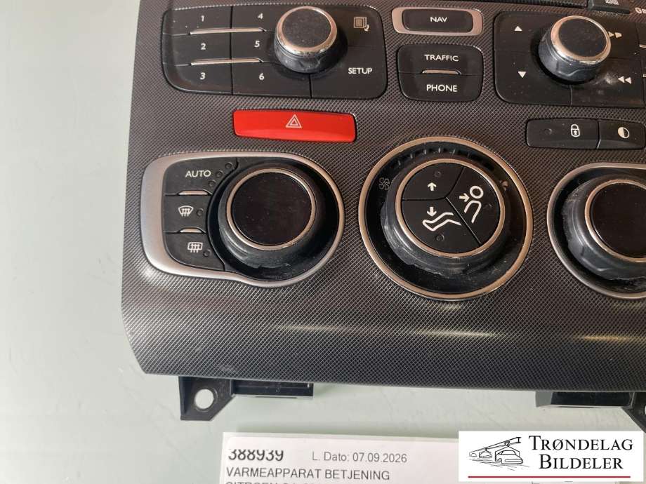 Varmeapparat betjening til Citroën C4 2011-2017 (Type II)  (6452 V9|)