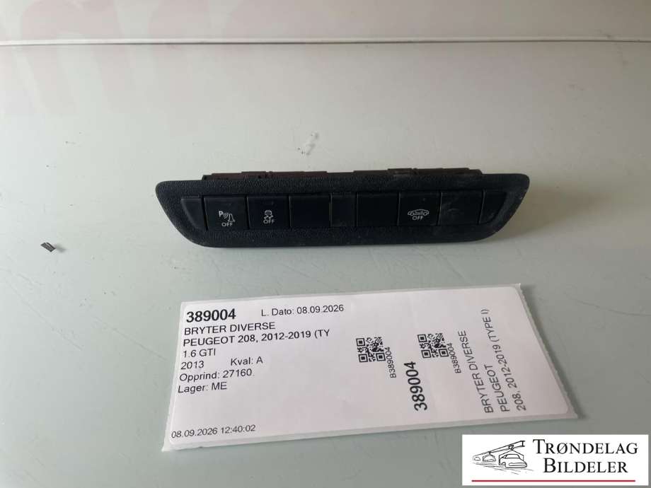 Bryter diverse til Peugeot 208, 2012-2019 (Type I)  