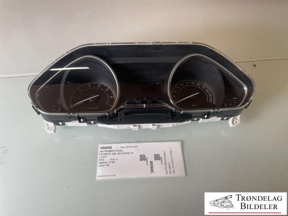 Instrumentpanel til Peugeot 208, 2012-2019 (Type I)  (98 032 233 80)