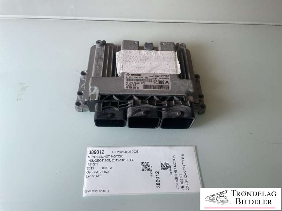 Styreenhet motor til Peugeot 208, 2012-2019 (Type I)  (16 100 530 80)