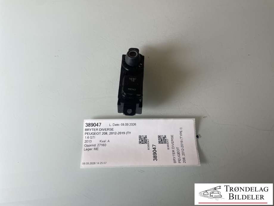 Bryter diverse til Peugeot 208, 2012-2019 (Type I)  (96758773XU)