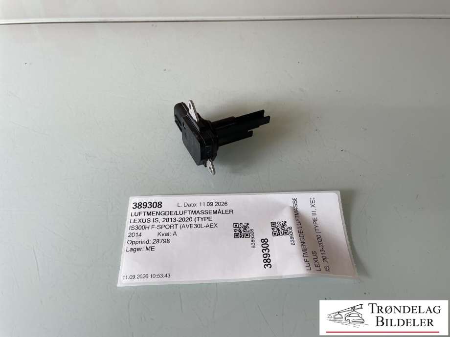 Luftmengde/luftmassemåler til Lexus IS 2013-2020 (Type III) (XE30) (XE30) (1525A021|22204-0P020|22204-37010|22204-0T020|22204-0T030|22204-0T040|22204-0V010|22204-0V020|22204-28010|1525A033|13800-54L00|31380619|13800-80JA0|39320-52000)