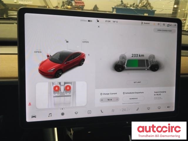 Tesla Model 3 2018-2023 (Fase 1) , Motorkode: 3D3|3D5, Girkassekode: TRINNLØS