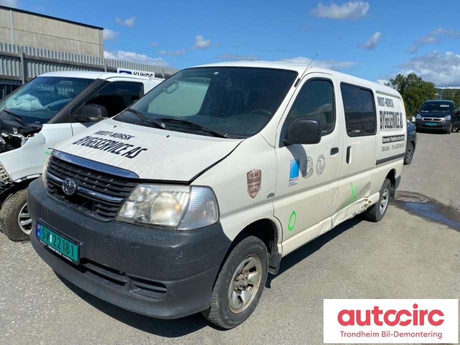 Toyota Hiace 2007-2012 (Fase 3) , Motorkode: 2KD-FTV, Girkassekode: 3303026A61