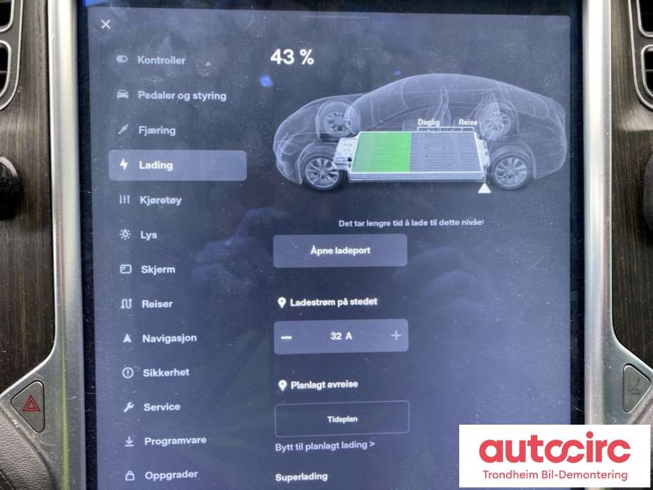 Tesla Model S 2013-2016 (Fase 1) , Motorkode: L1S, Girkassekode: TRINNLØS