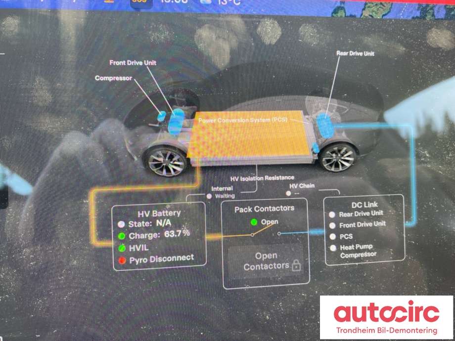 Tesla Model 3 2018-2023 (Fase 1) , Motorkode: 3D3|3D5, Girkassekode: TRINNLØS