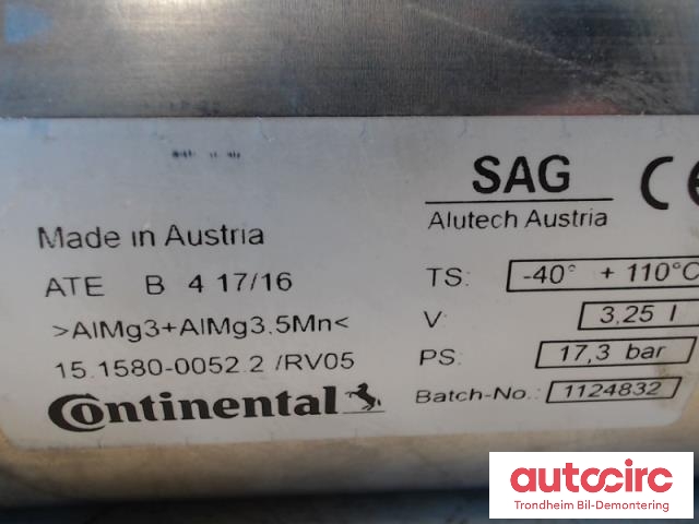 Lastebil, lufttank til Volvo XC90 2015-2025 (Type II)  (CONTINENTAL|31360725|15.1580-0052.2|)