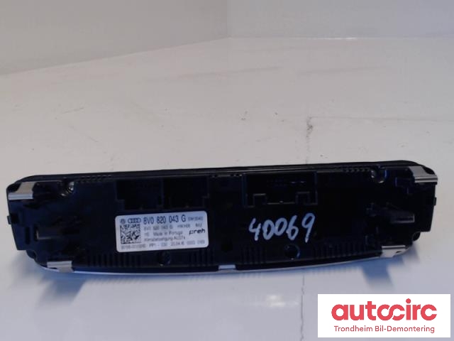 Varmeapparat betjening til Audi A3 2016-2020 (Type III, Fase 2) (PREH|8V0820043G|90156-001|)