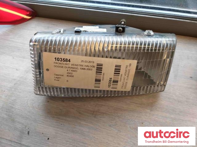 Frontlykt venstre halogen til Dodge Durango, 1998-2003  (130717N|130717N)