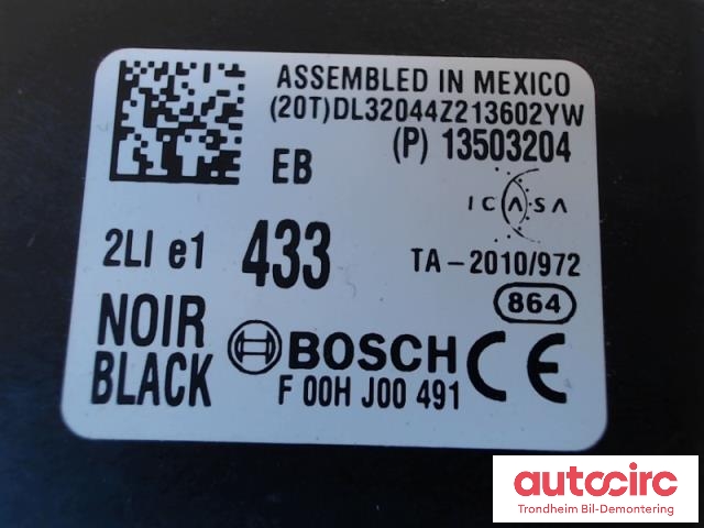 Sentrallås diverse til Opel Ampera 2012-2014 (Type I)  (BOSCH|13503204|F00HJ00491|13523279)