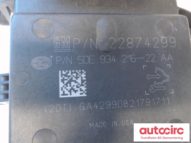 Styreenhet drivstoffpumpe til Opel Ampera 2012-2014 (Type I)  (HELLA|22874300|5DE93421622AA|22874299)