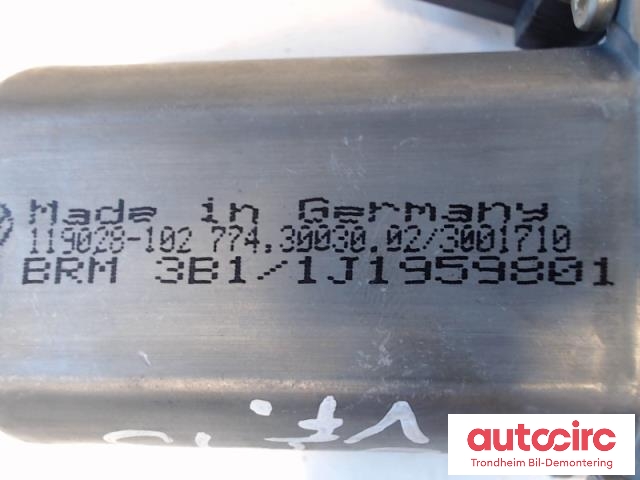 Ruteheis, kun motor, venstre foran til VW Passat 1997-2000 (B5,3B) (B5,3B) (..|3B4837751A|1J1959801D|)