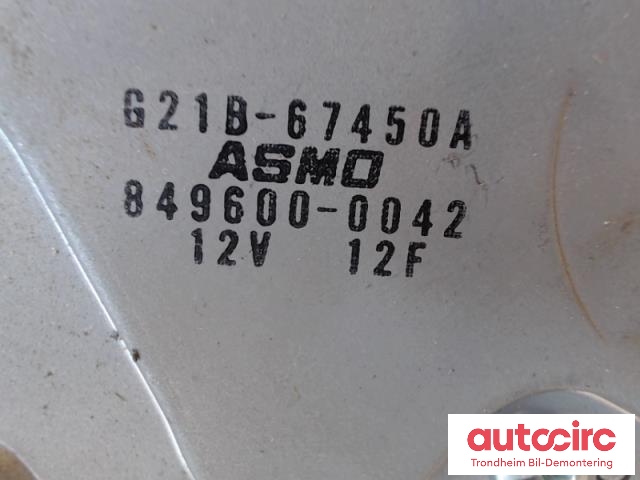 Viskermotor bakrute til Mazda 6 2002-2008 (Type I)  (ASMO|G21B67450A|G21B-67-450A|849600-0042)