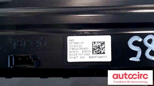 Varmeapparat betjening til BMW 2-Serie, Active/Gran Tourer 2014-->> (F45/F46) (F45/F46) (..|9371460|64119371460|)