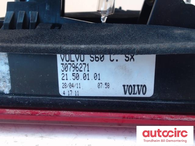 Baklykt venstre indre til Volvo S60 2010-2014 (Type II, Fase 1)  (..|30796271|)