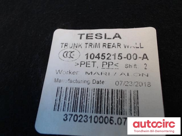 Innredning diverse til Tesla Model S 2016-2021 (Fase 2)  (1045215-00-A|1045215-00-A|)