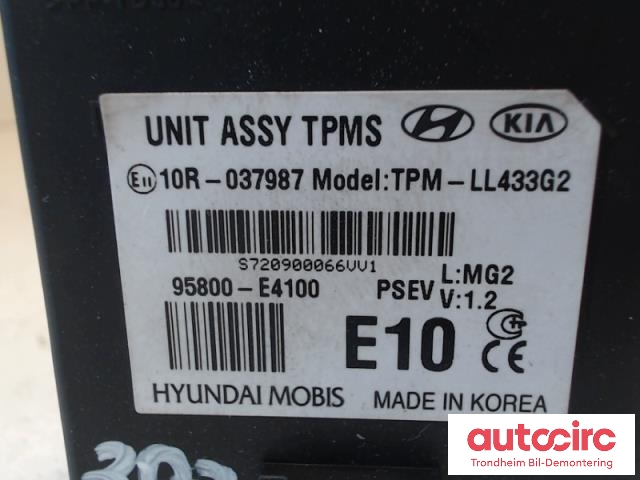 Styreenhet diverse til Kia Soul 2014-2019 (Type II)  (HYUNDAI MOBIS|95800E4100|TPM-LL433G2|)