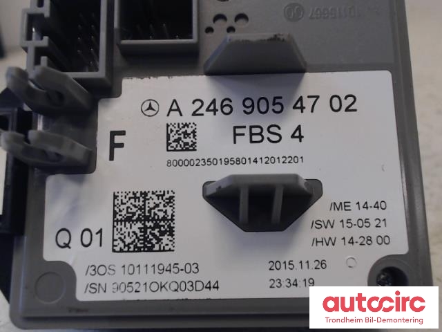 Bryter start/stopp til Mercedes B-Klasse, electric drive 2014-2018 (W242) (W242) (..|A2469054702|)