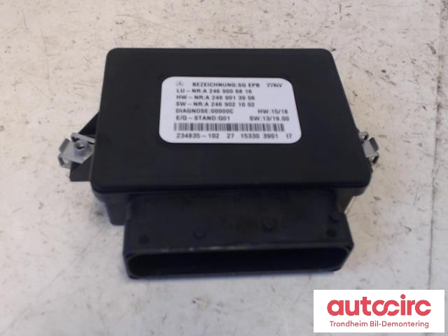 Styreenhet elektrisk parkbrems (EPB - Electric Parking Brake) til Mercedes B-Klasse, electric drive, 2014-2018 (W242) (W242) (..|A2469006816)