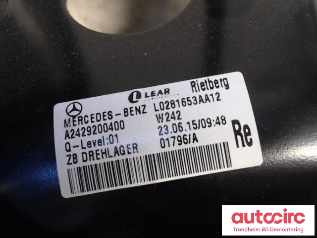 Sete bak til Mercedes B-Klasse, electric drive 2014-2018 (W242) (W242) (..|A2429200400|A2429200300|)