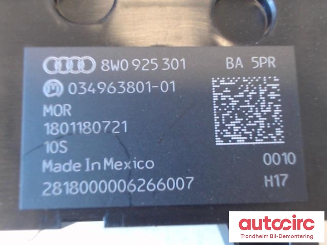 Bryter diverse til Audi A4, Allroad 2016-->> (Type II) (B9) (B9) (..|8W0925301|034963801-01|8W0925301BA)