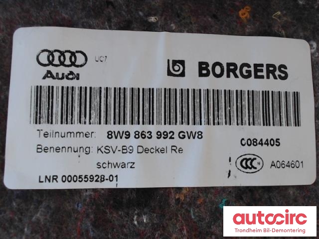 Innredning diverse til Audi A4, Allroad 2016-->> (Type II) (B9) (B9) (..|8W9863992|8W9863991B|)