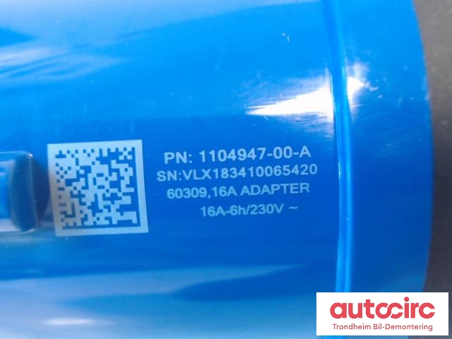 Batterilader kabel adapter til Tesla Model 3 2018-2023 (Fase 1)  (ADAPTER|1104947-00-A|)