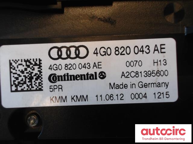 Varmeapparat betjening til Audi A6, Allroad 2012-2014 (Type III, Fase 1) (C7) (C7) (..|4G0820043AE|A2C81395600|)