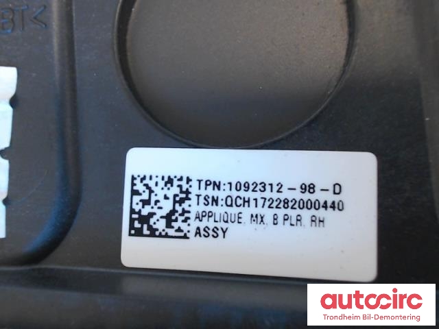 Karosseri: b-stolpe til Tesla Model X 2016-->>  (1092312-98-D|1092312-98-D|1069104-00-D|)