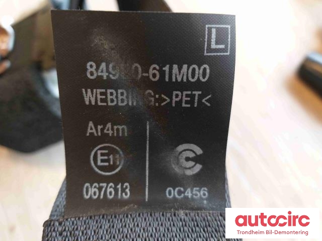 Sikkerhetsbelte bak venstre til Suzuki SX4 S-CROSS 2013-->> (Type II)  (..|8498061M005PK|84980-61M00-5PK|84980-61M00)