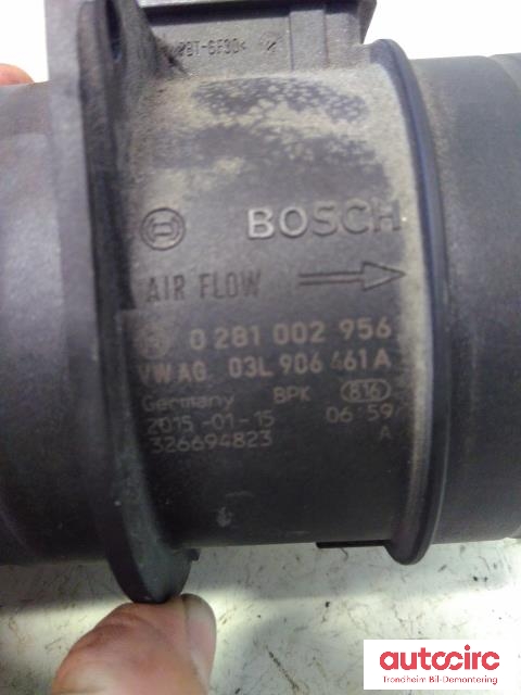 Luftmengde/luftmassemåler til Škoda Octavia 2013-2016 (Type III, Fase 1)  (BOSCH|03L906461A|0281002956|)