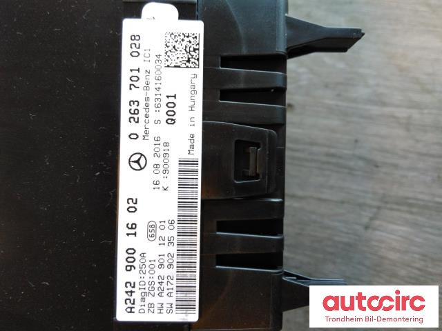 Instrumentpanel til Mercedes B-Klasse, electric drive 2014-2018 (W242) (W242) (BOSCH|A2429001602|0263701028|)