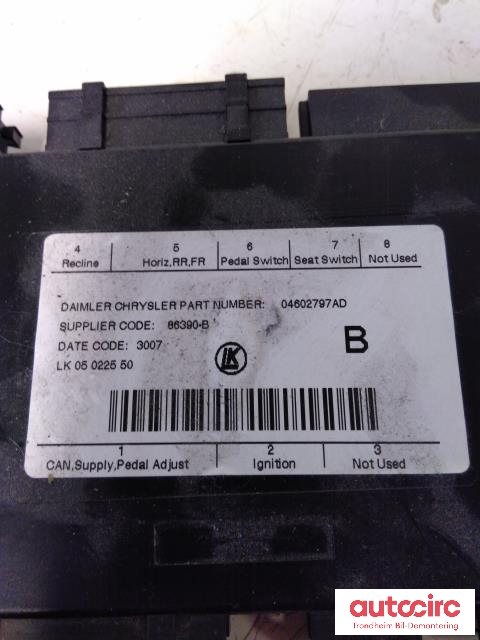 Styreenhet sete til Jeep Grand Cherokee 2005-2009  (..|4602797AD|)
