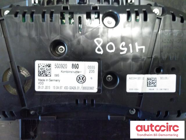 Instrumentpanel til VW Golf VII 2012-2017 (Fase 1)  (VDO|5G0920860|)
